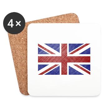 Grunge Union Jack Flag - Coasters (set of 4) - white - Front