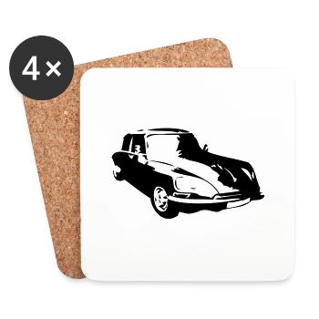 vintage vieille voiture91 - Dessous de verre (lot de 4) - blanc - Devant