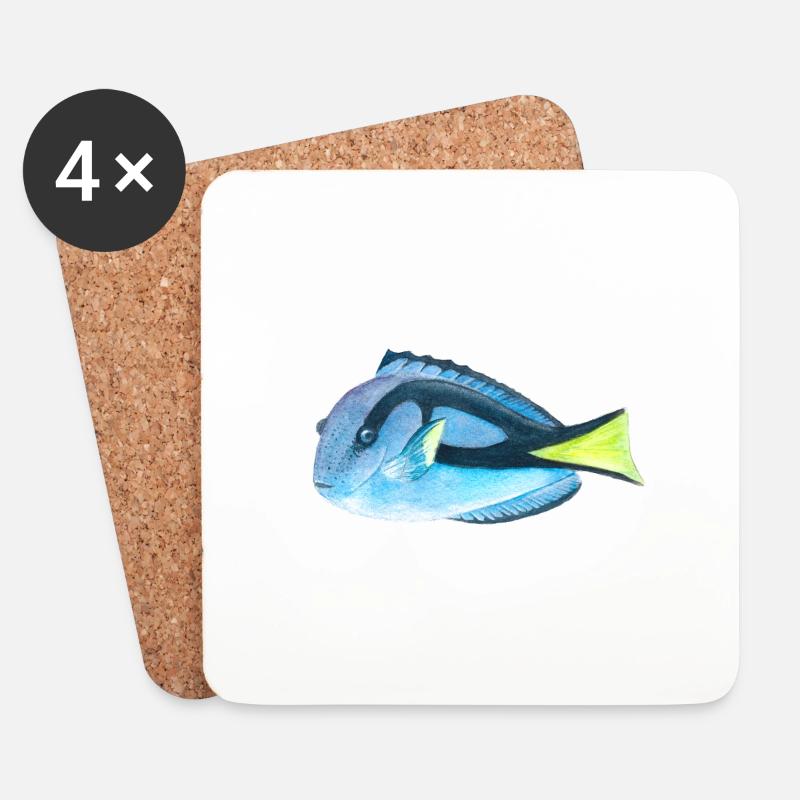 Doktorfisch - Untersetzer (4er-Set) - Weiß