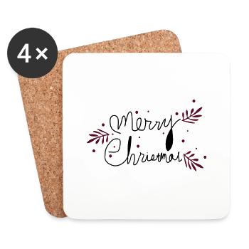 Merry Christmas typo 1 c2 - Coasters (set of 4) - white - Front