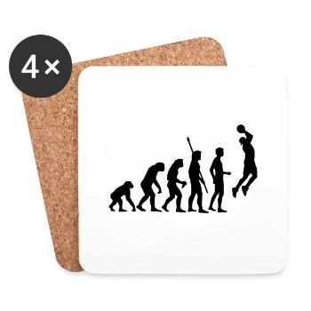 evolution_basketball_b_1c - Coasters (set of 4) - white - Front