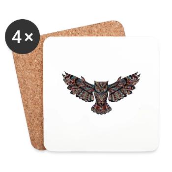 Loli the decorated owl - Coasters (set of 4) - white - Front