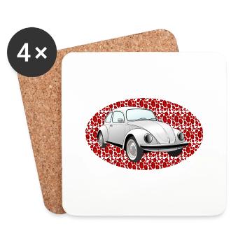 coccinelle - Dessous de verre (lot de 4) - blanc - Devant