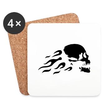fast_skull - Coasters (set of 4) - white - Front