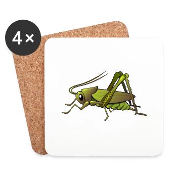 heuschrecke grasshopper locust animal tiere - Untersetzer (4er-Set) - Weiß - Vorne