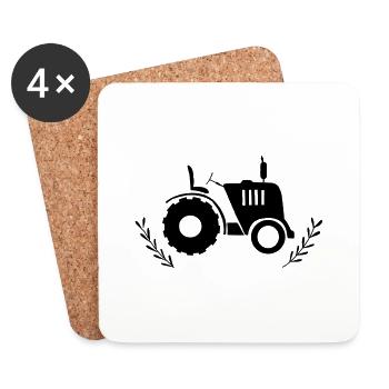 Traktor - Untersetzer (4er-Set) - Weiß - Vorne