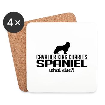 CAVALIER KING CHARLES SPANIEL what else - Coasters (set of 4) - white - Front