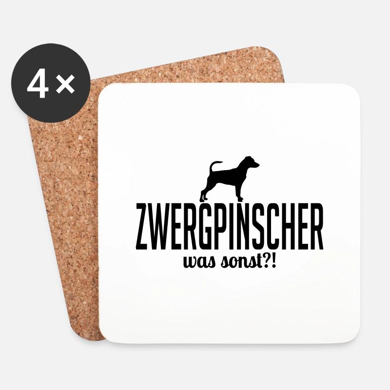 ZWERGPINSCHER was sonst - Untersetzer (4er-Set) - Weiß