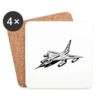 Flugzeug - Untersetzer (4er-Set) - Weiß - Vorne