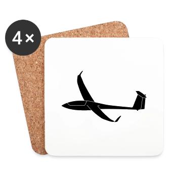 Segelflugzeug Geschenk Ventus - Untersetzer (4er-Set) - Weiß - Vorne
