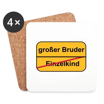 großer Bruder - Untersetzer (4er-Set) - Weiß - Vorne