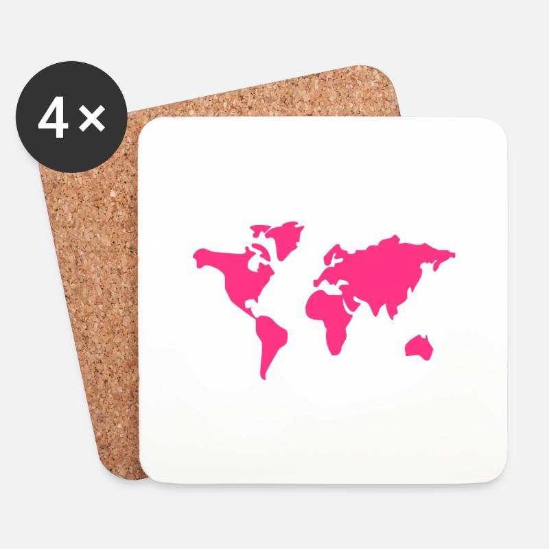world - Untersetzer (4er-Set) - Weiß