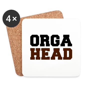 orga-head - Untersetzer (4er-Set) - Weiß - Vorne