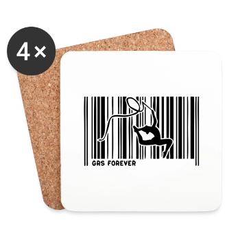 code barre grs gymnastique - Dessous de verre (lot de 4) - blanc - Devant