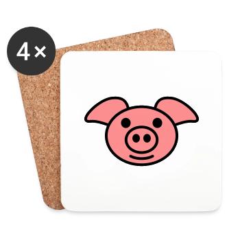 pig - Coasters (set of 4) - white - Front