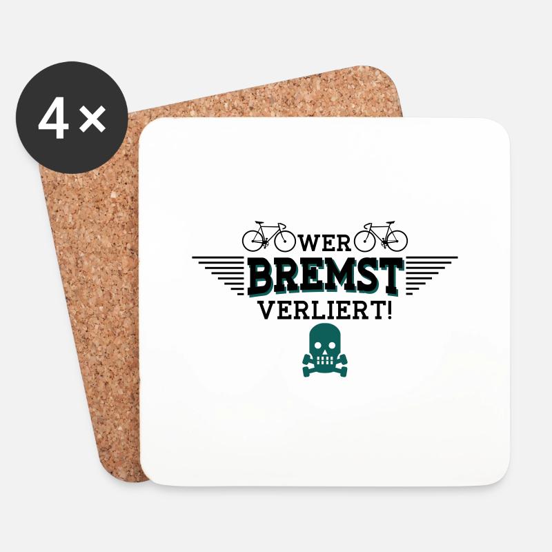 Wer bremst verliert - Untersetzer (4er-Set) - Weiß
