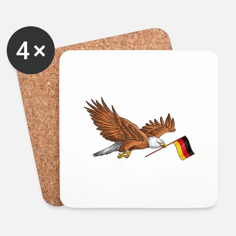 Deutscher Adler - Untersetzer (4er-Set) - Weiß