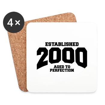 aged to perfection established 2000 (de) - Untersetzer (4er-Set) - Weiß - Vorne