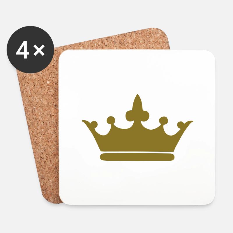 Krone - Untersetzer (4er-Set) - Weiß