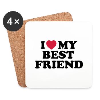 I love my bestfriend - Untersetzer (4er-Set) - Weiß - Vorne