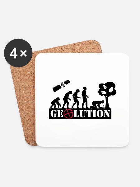 Geolution - 2color - 2O12 - Coasters (set of 4) - white
