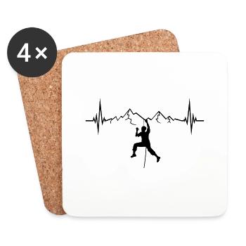 hold frequency heartbeat pulse rash mountain - Coasters (set of 4) - white - Front