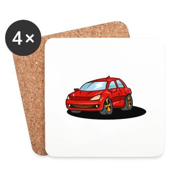 red_car - Untersetzer (4er-Set) - Weiß - Vorne