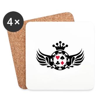 poker_shield - Untersetzer (4er-Set) - Weiß - Vorne