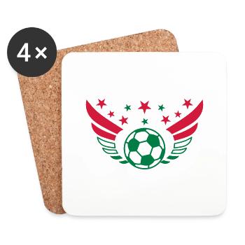 Soccer wing Magyar Hungary Magyarország - Coasters (set of 4) - white - Front
