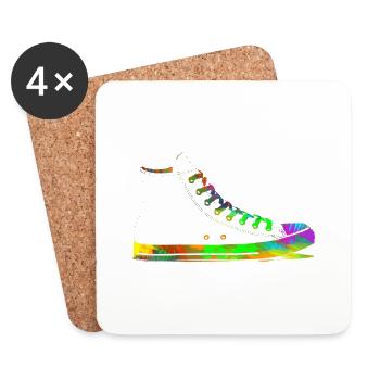 Rainbow Shoes - Untersetzer (4er-Set) - Weiß - Vorne