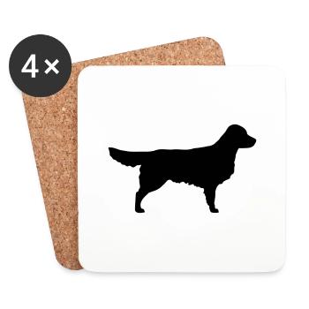Golden Retriever - Dessous de verre (lot de 4) - blanc - Devant