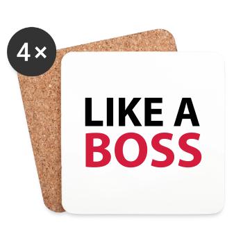 Like A BOSS - Untersetzer (4er-Set) - Weiß - Vorne