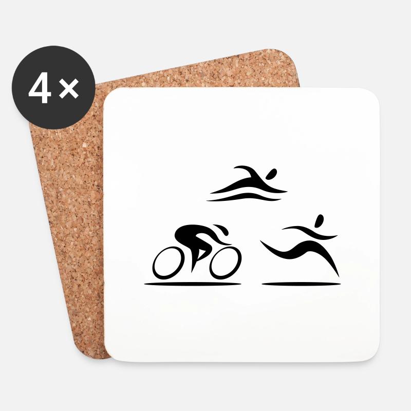 Triathlon - Untersetzer (4er-Set) - Weiß