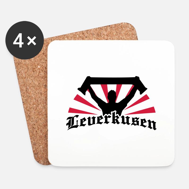 fan_leverkusen____f2 - Untersetzer (4er-Set) - Weiß