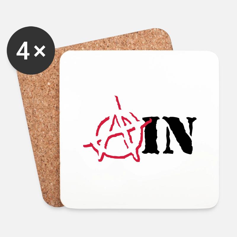 Anarchy Ain - Untersetzer (4er-Set) - Weiß
