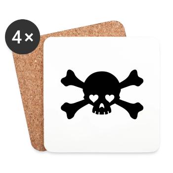 eyes skull - Coasters (set of 4) - white - Front