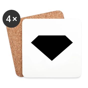 Diamant - Dessous de verre (lot de 4) - blanc - Devant