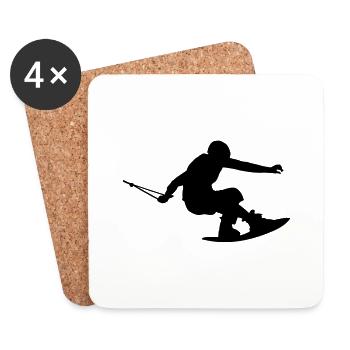 wakeboarder_15 - Coasters (set of 4) - white - Front