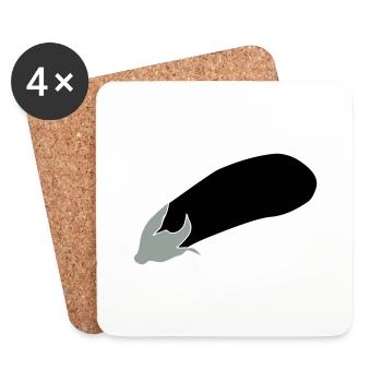 aubergine - Dessous de verre (lot de 4) - blanc - Devant