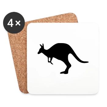 Känguru kangaroo Australien - Untersetzer (4er-Set) - Weiß - Vorne