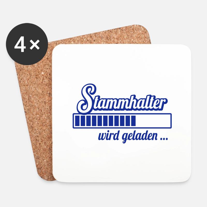 Stammhalter wird geladen ... (Schwangerschaft, 1C) - Untersetzer (4er-Set) - Weiß