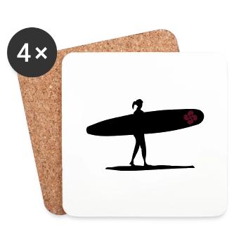 Basque surfer Cross - Coasters (set of 4) - white - Front