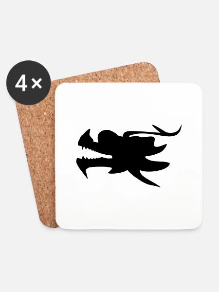 Dragon boat Dragon canoe 1 c. - Coasters (set of 4) - white