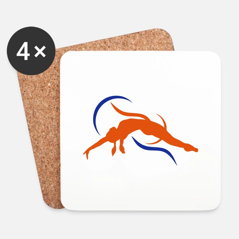 Trampolin Sport Logo 3 - Untersetzer (4er-Set) - Weiß