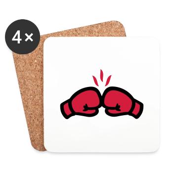 Boxe - Dessous de verre (lot de 4) - blanc - Devant