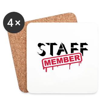 Membre du personnel Amis de l’équipe Logo de l’équipe du personnel - Dessous de verre (lot de 4) - blanc - Devant