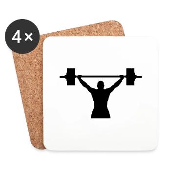 gewichtheber_f1_ - Coasters (set of 4) - white - Front