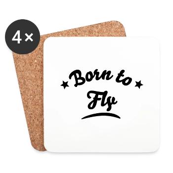 born to fly 01 - Coasters (set of 4) - white - Front