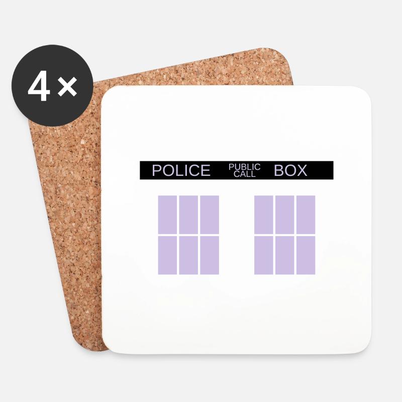 Tardis - Untersetzer (4er-Set) - Weiß