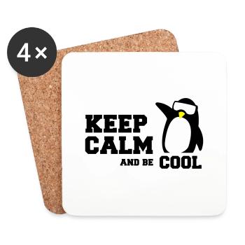 Penguin garder son calme - Dessous de verre (lot de 4) - blanc - Devant